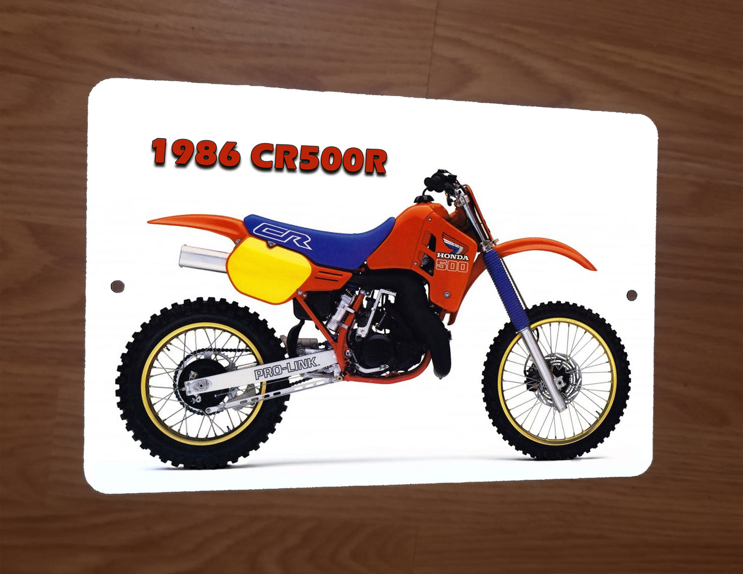 1986 Honda CR500R Dirt Bike Motocross Motorcycle Photo 8x12 Metal Wall Sign Garage Poster