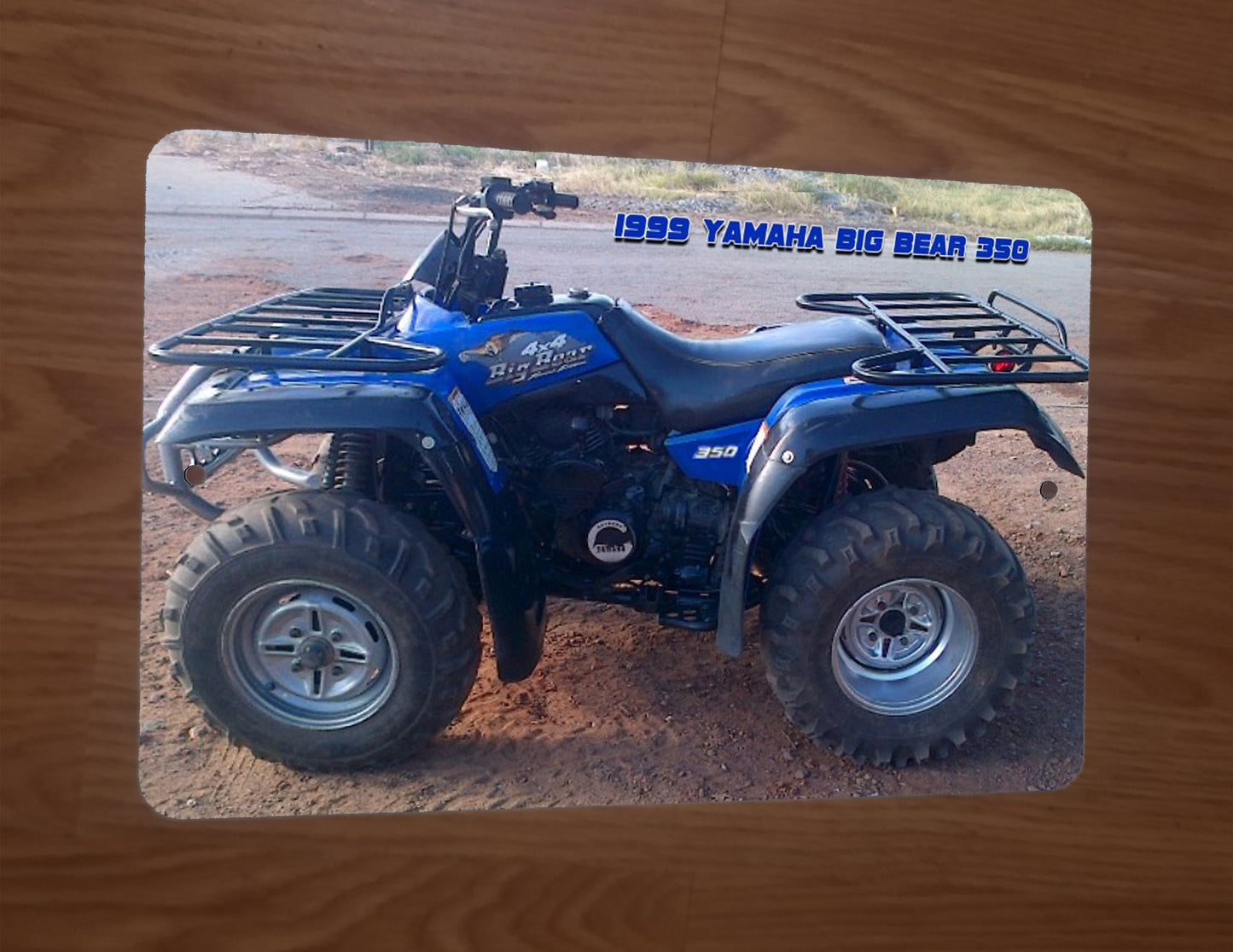 1999 Yamaha Big Bear 350 Blue Quad 4x4 Motor Bike ATV  8x12 Metal Wall Sign Garage Poster