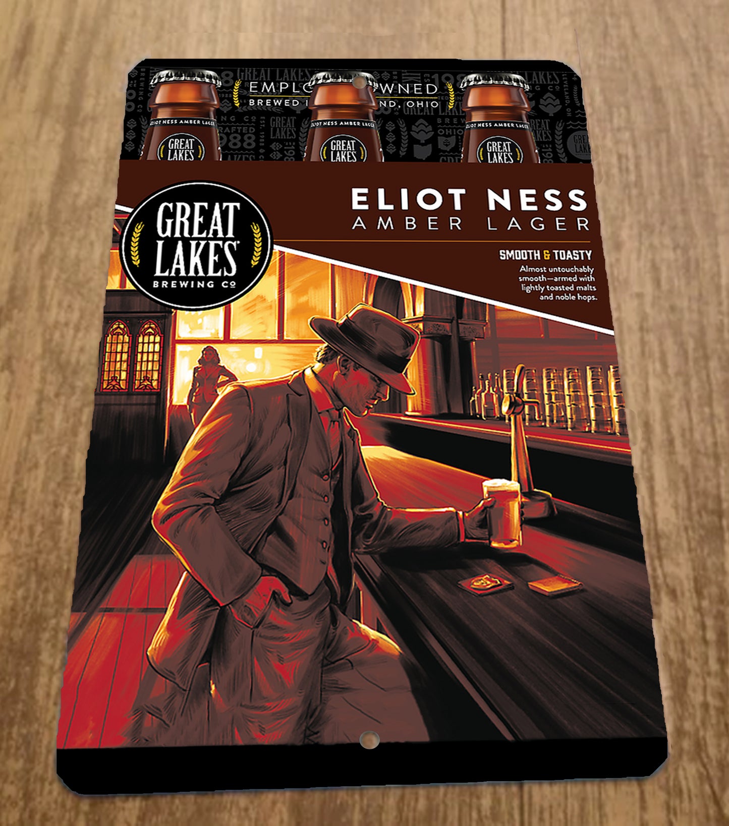 Eliot Ness Amber Lager Beer Great Lakes Brewing 8x12 Metal Wall Bar Sign
