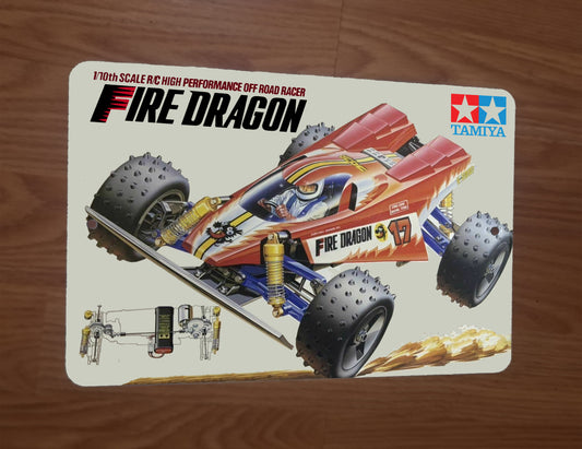 Fire Dragon Remote Radio Control Off Road Racer Box Art 8x12 Metal Wall RC Car Sign Garage Poster