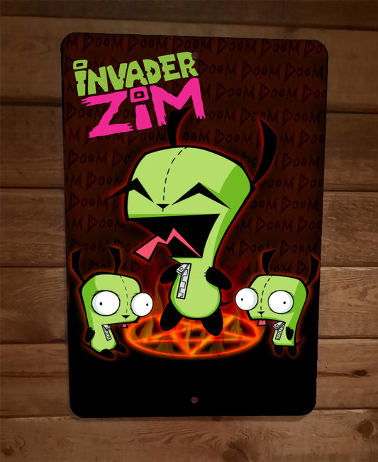 Invader Zim Cartoon Art 8x12 Metal Wall Sign