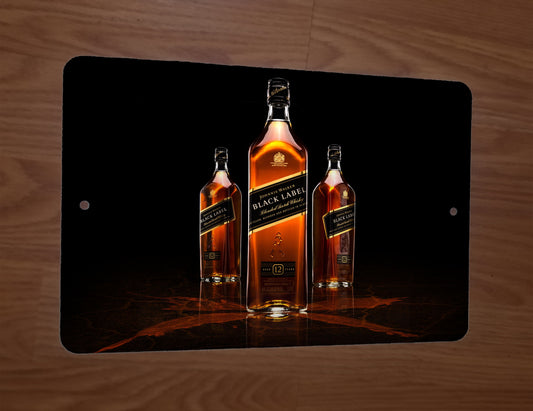 Johnnie Walker Black Label Scotch Whisky Alcohol Liquor 8x12 Metal Wall Bar Sign