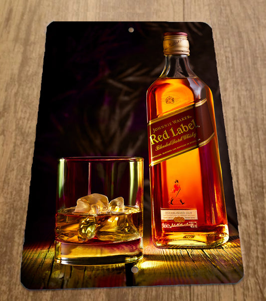 Johnnie Walker Red Label Scotch Whisky Alcohol Liquor 8x12 Metal Wall Bar Sign
