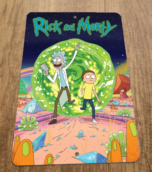 Rick and Morty Cartoon Artwork 8x12 Metal Wall Sign