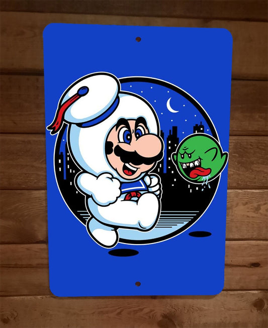 Super Marshmallow Mario 8x12 Metal Wall Bar Sign Poster Stay Puft Ghostbusters