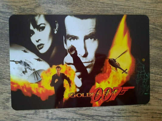 007 Golden Eye James Bond 8x12 Metal Wall Sign Video Game Arcade