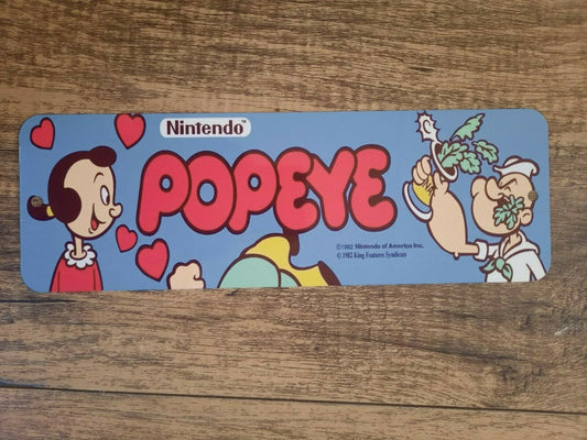Popeye Classic Arcade Banner Marquee 4x12 Metal Wall Sign Retro 80s