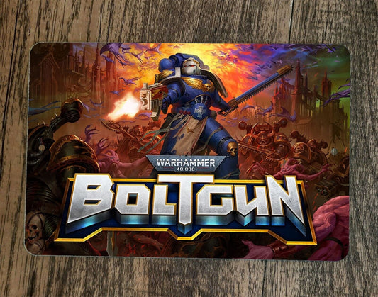 Warhammer 40000 Boltgun 8x12 Metal Wall Sign Video Game