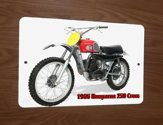 1966 Husqvarna 250 Cross Motocross Motorcycle Dirt Bike 8x12 Metal Wall Sign