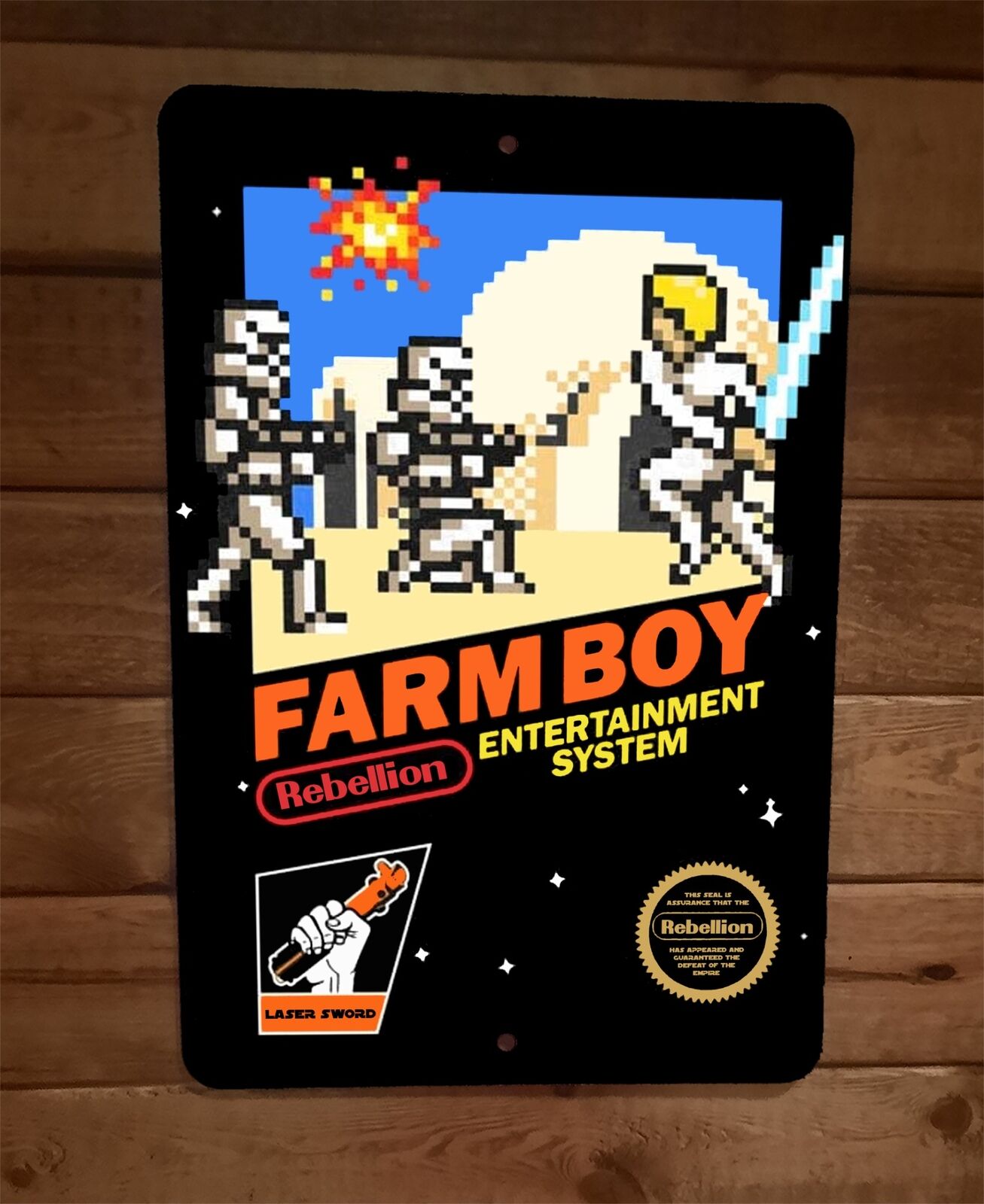 Farmboy Rebellion Entertainment System 8x12 Metal Wall Sign
