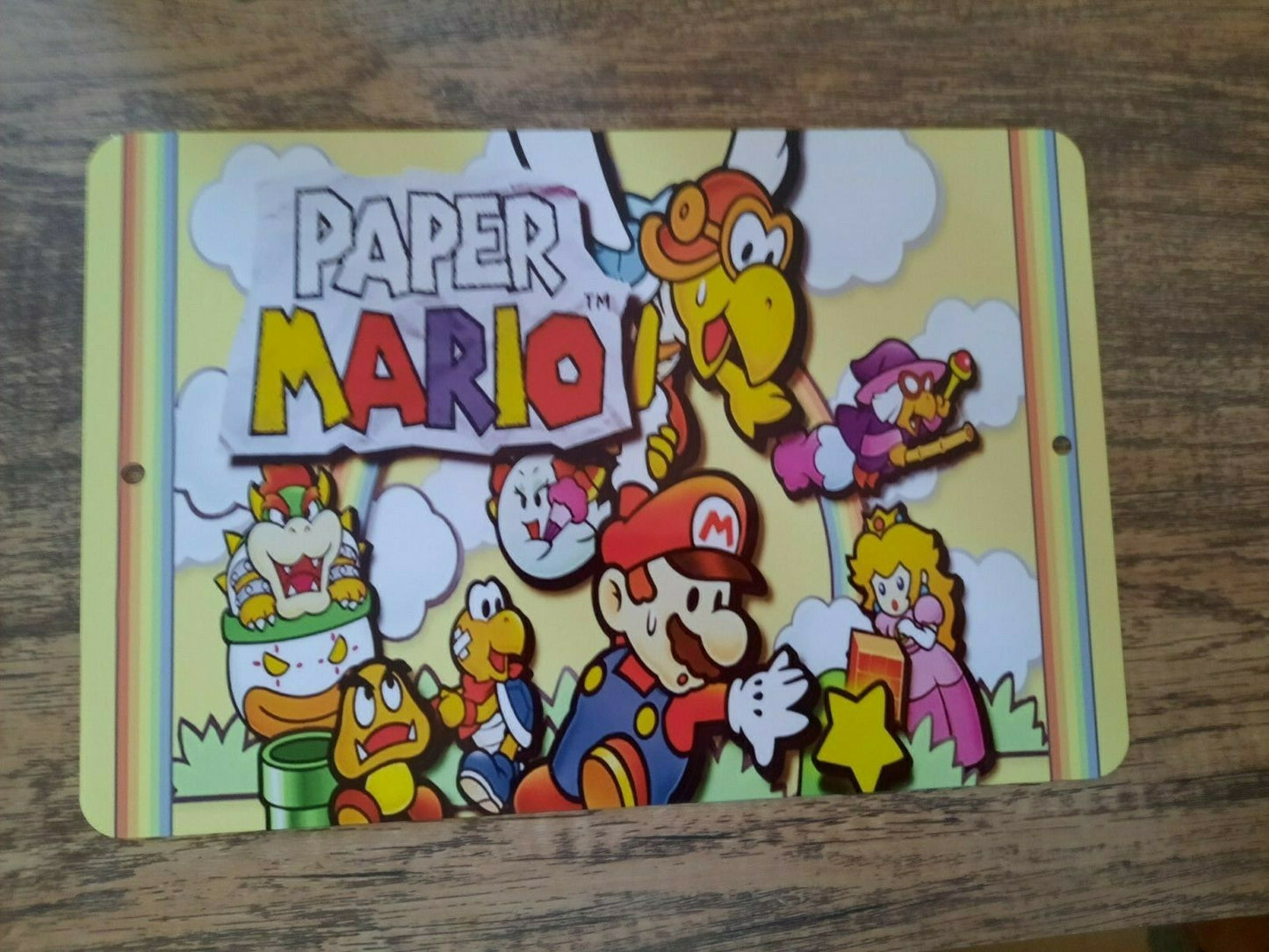 Paper Mario Video Game 8x12 Metal Wall Sign Arcade