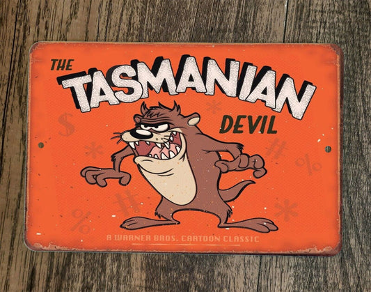 The Tasmanian Devil Vintage Look Clasic Looney Tunes 8x12 Metal Wall Sign Poster