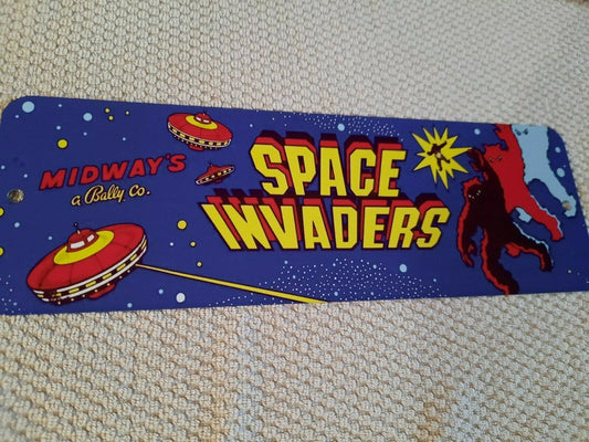 Space Invaders Arcade Marquee 4x12 Metal Wall Sign Retro 80s