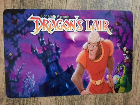 Dragons Lair Classic Arcade Video Game 8x12 Metal Wall Sign