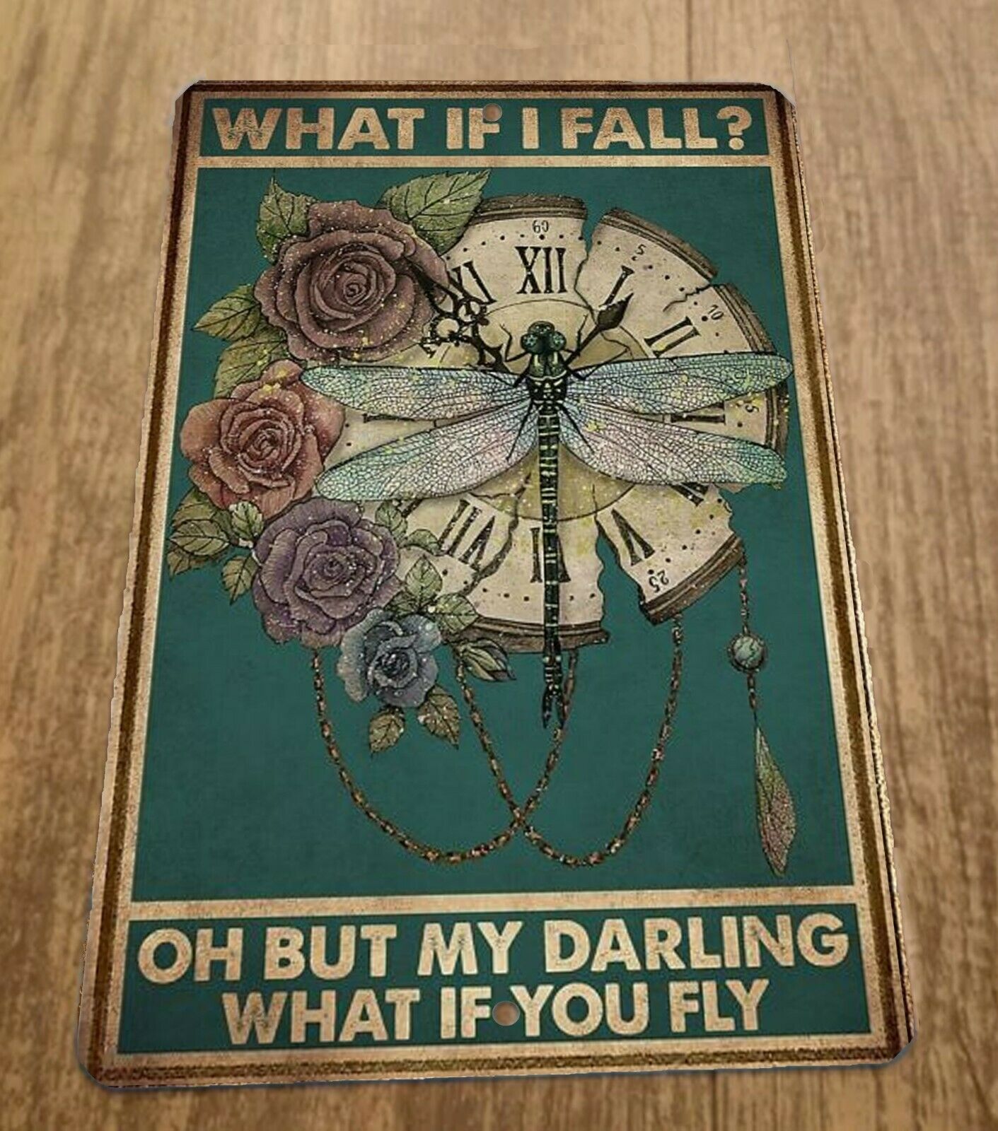 What if I Fall Oh But My Darling What if You Fly 8x12 Metal Wall Sign