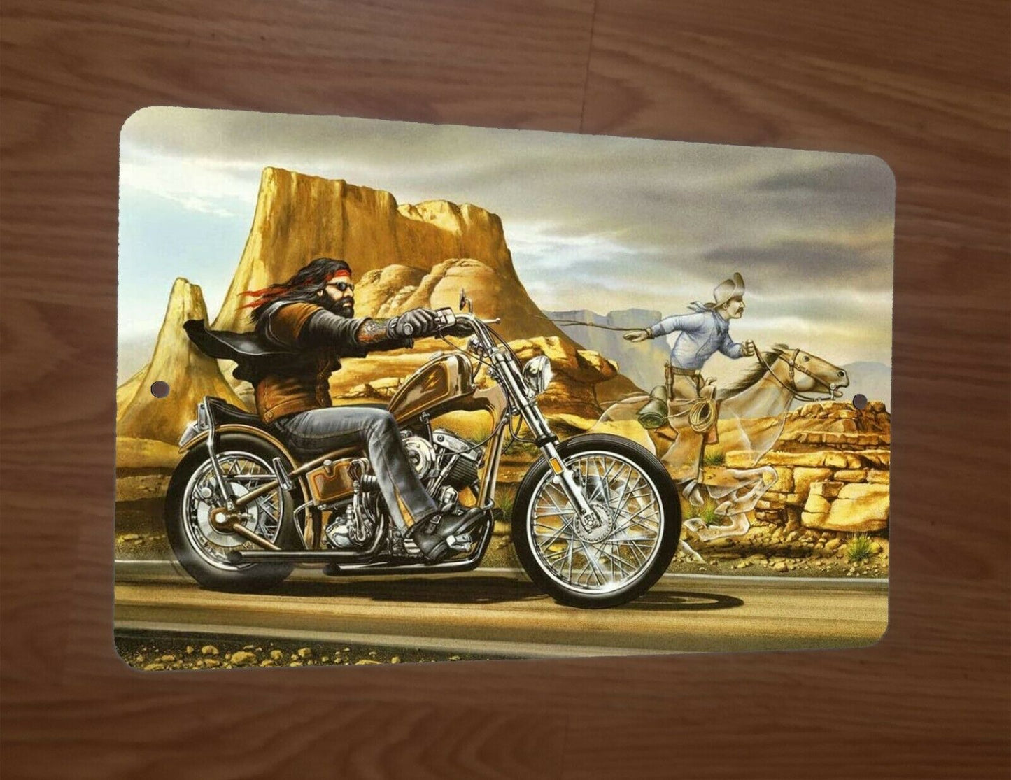 Motorcycle Easy Rider Photo 8x12 Metal Wall Sign Garage Poster