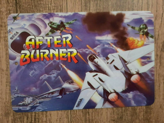 After Burner Classic Arcade Video Game 8x12 Metal Wall Sign