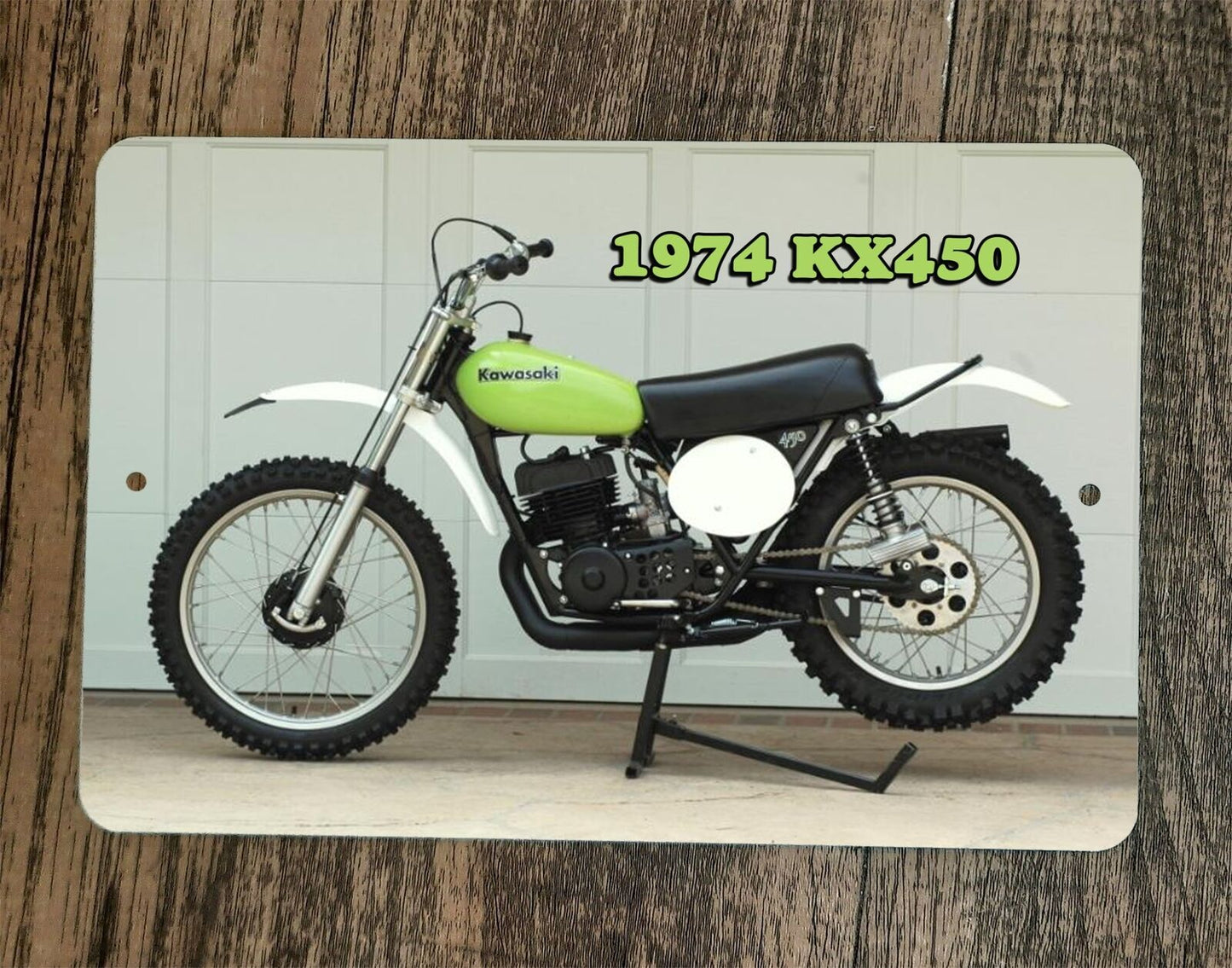 1974 Kawasaki KX450 Motorcross Dirt Bike Motorcycle Pic 8x12 Metal Wall Sign