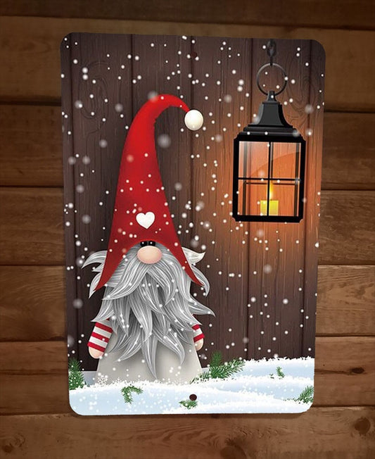 Merry Xmas Christmas Gnome 8x12 Metal Wall Sign Poster #2