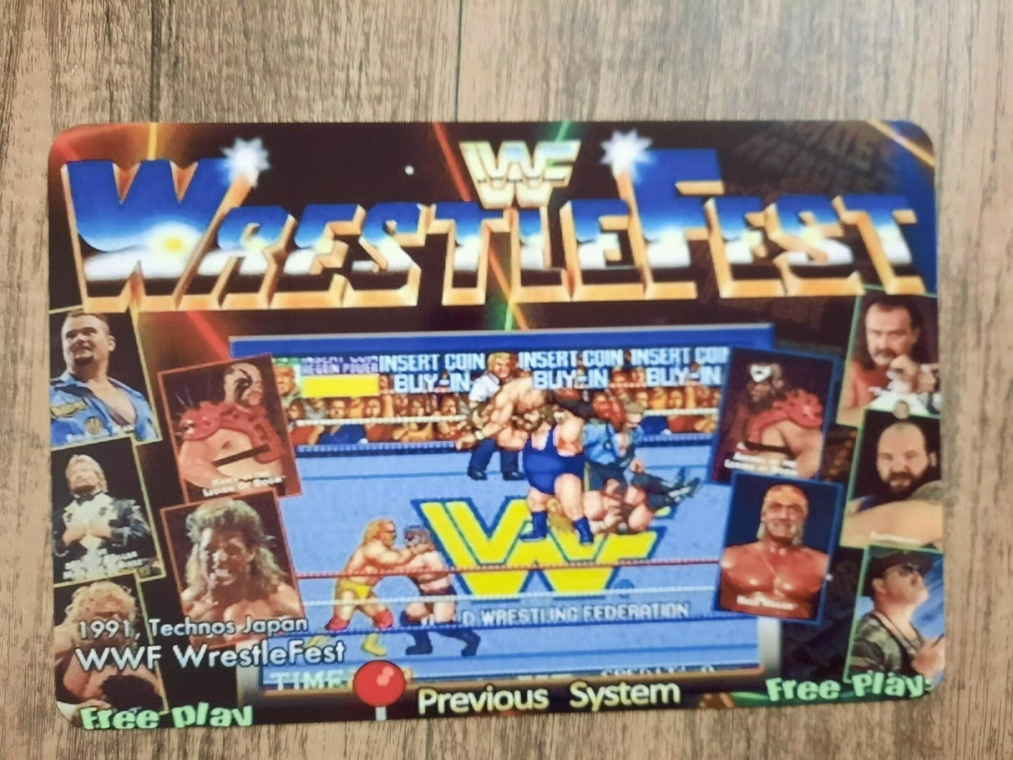 WWF Wrestlefest 8x12 Metal Wall Sign Classic Fighting Arcade Video Game
