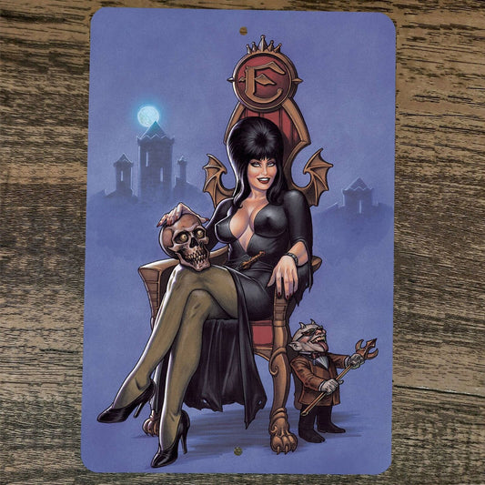 Queen Elvira Mistress of the Dark  8x12 Metal Wall Sign Cartoon Poster