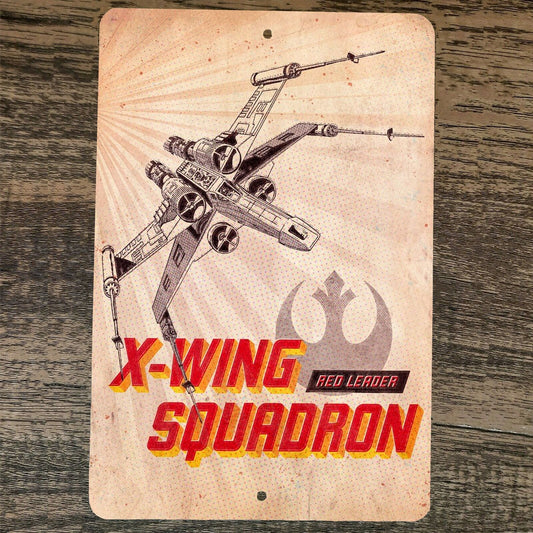 Red Leader X Wing Squadron Star Wars Fighter 8x12 Metal Wall Sign Poster