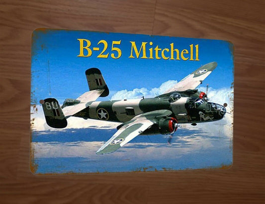 North American B-25 Bomber Mitchell -Vintage Look 8x12 Metal Wall Sign Military