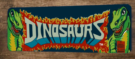 Dinosaurs Arcade Video Game 4x12 Metal Wall Marquee Banner Sign Poster