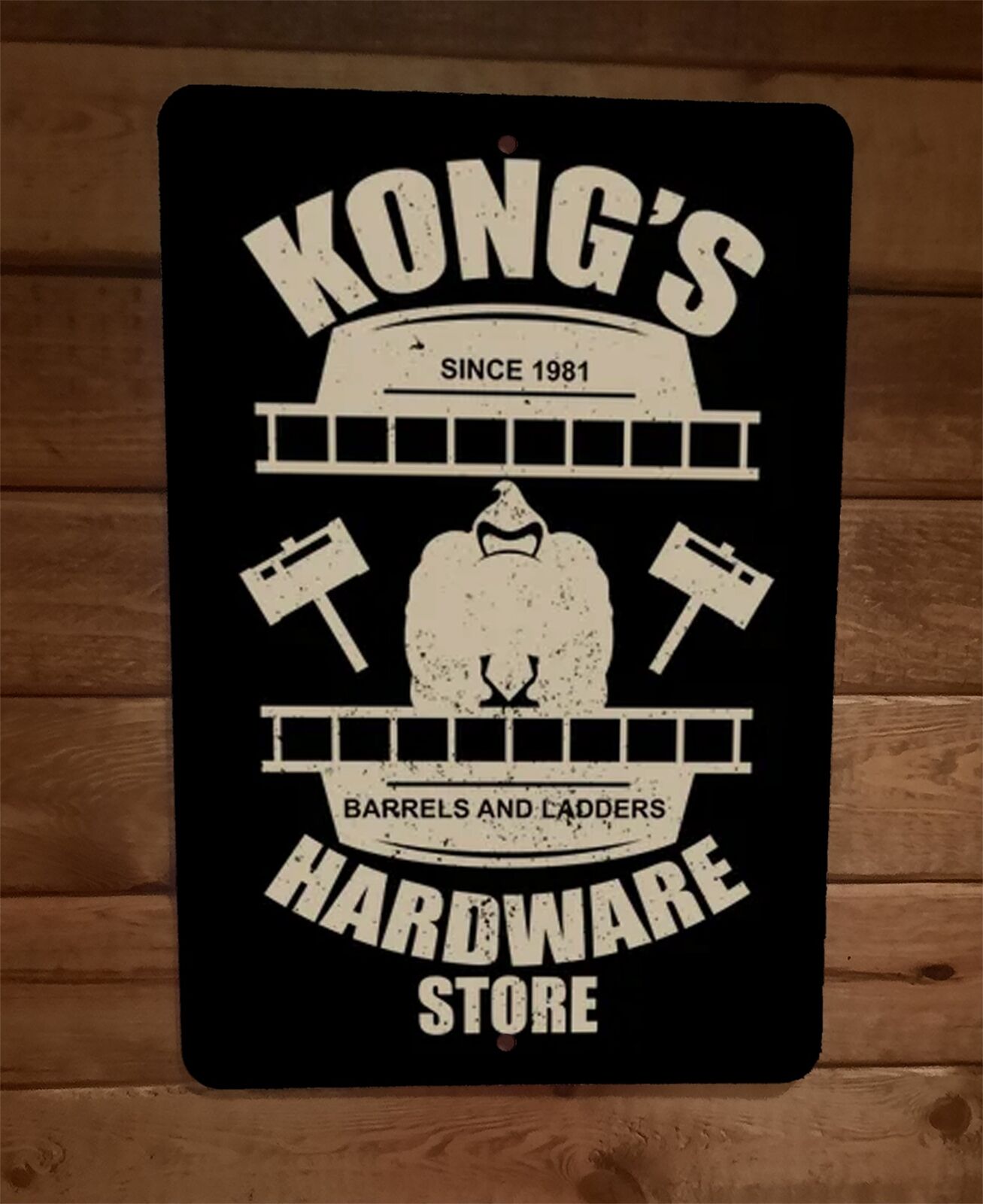 Kongs Hardware Store Barrels and Ladders 8x12 Metal Wall Sign Donkey V ...