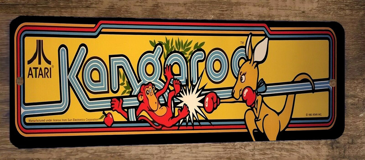 Kangaroo Arcade 4x12 Metal Wall Video Game Sign Poster