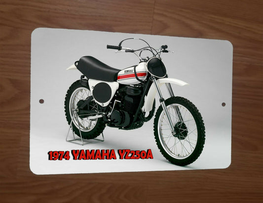 1974 Yamaha YZ250A Motocross Motorcycle Dirt Bike Photo 8x12 Metal Wall Sign