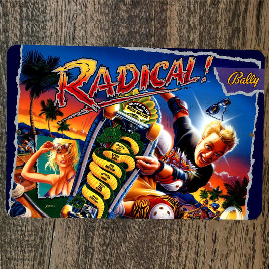 Radical 8x12 Metal Wall Arcade Video Game Sign