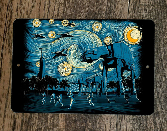 Starry ATAT Storm Trooper Night 8x12 Metal Wall Sign Poster Star Wars