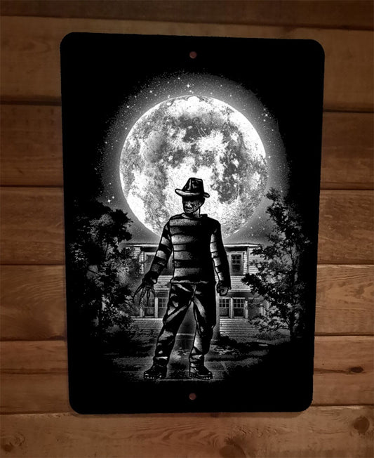 Moonlight Claw Fred Krueger Elm Street Horror Halloween 8x12 Metal Wall Sign