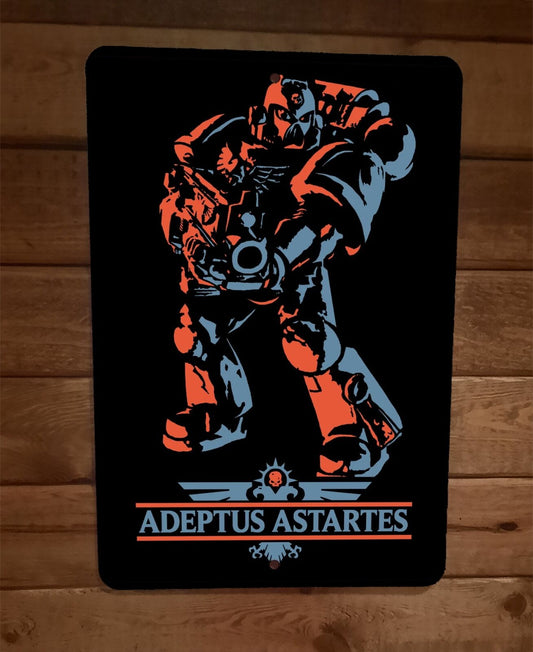 Adeptus Astartes Space Marine Warhammer 8x12 Metal Wall Sign Video Game Arcade