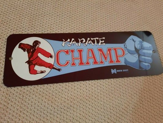 Karate Champ Arcade Marquee 4x12 Metal Wall Sign Retro 80s Video Game