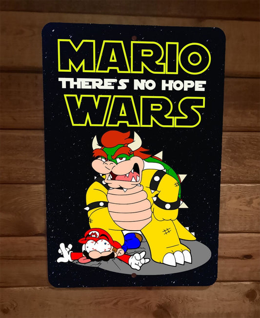 Mario Star Wars Episode IV There's No Hope 8x12 Metal Arcade Wall Sign