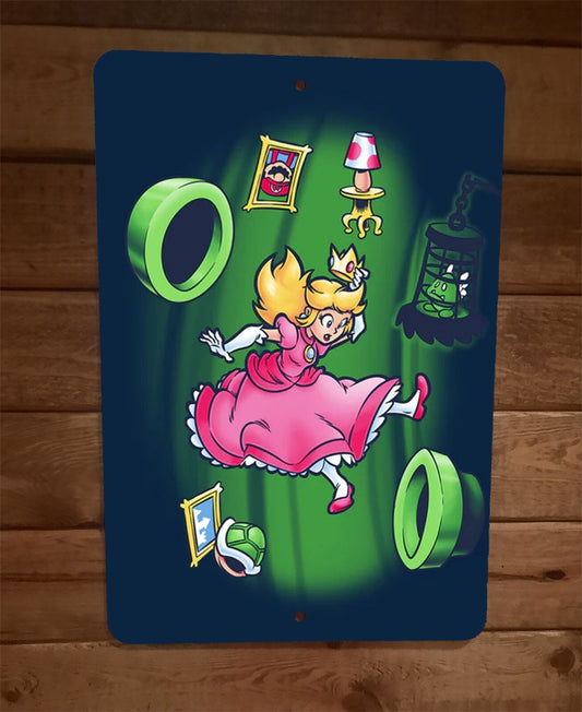 Princess Toadstool Alice in Wonderland Warp zone Rabbit Hole 8x12 Wall Sign