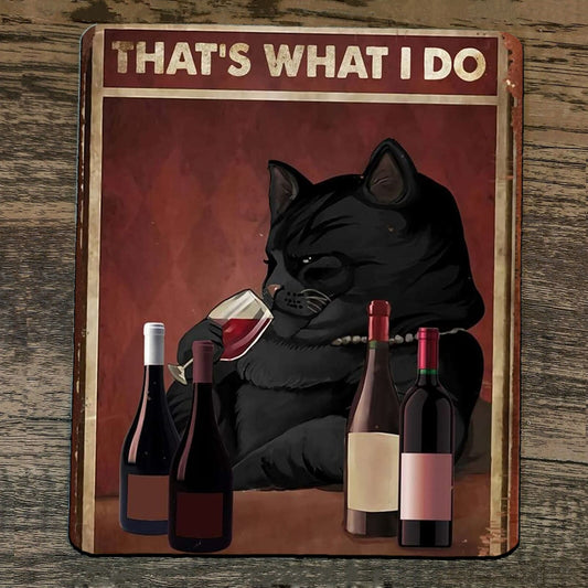 Mouse Pad I Drink and Know Things Fat Black Cat #2