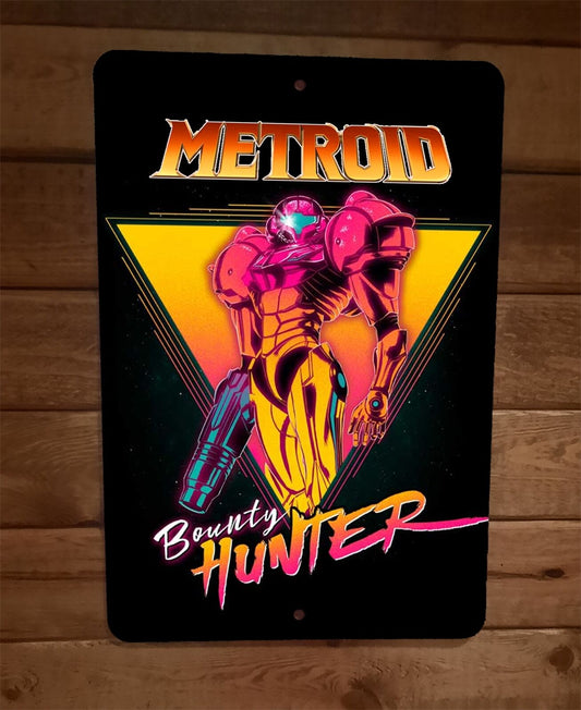 Metroid Bounty Hunter Samus Aran 8x12 Metal Wall Sign Video Game Poster