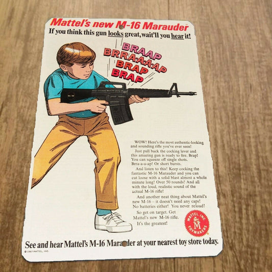 MATTEL'S New M-16 Marauder Ad BRAAP BRRAAAP BRAP Brap 8x12 Metal Wall Sign Misc Poster