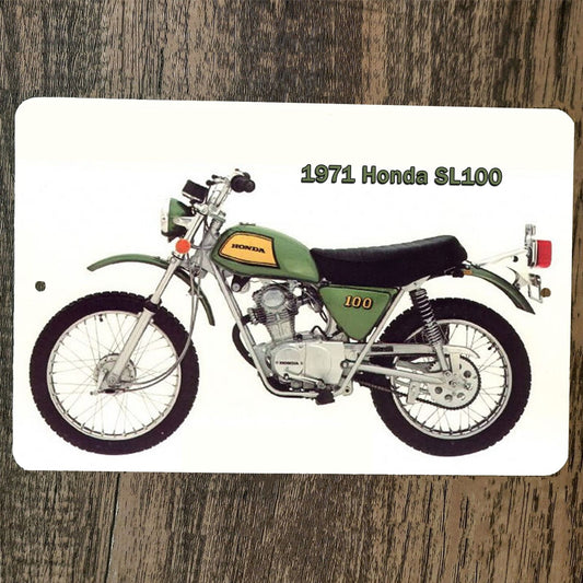 1971 Honda SL100 Dirt Bike 8x12 Metal Wall Sign Motocross Motorcycle