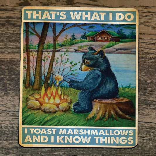 Mouse Pad Thats What I Do Toast Marshmallows and Know Things Black Bear Cub