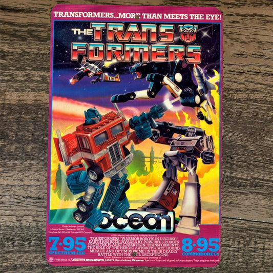 Transformers Commodore 64 Video Game Box Art 8x12 Metal Wall Sign Poster