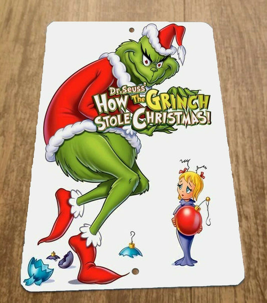 How the Grinch Stole Christmas Dr Seuss 8x12 Metal Wall Sign Holidays Cartoon Movie Poster