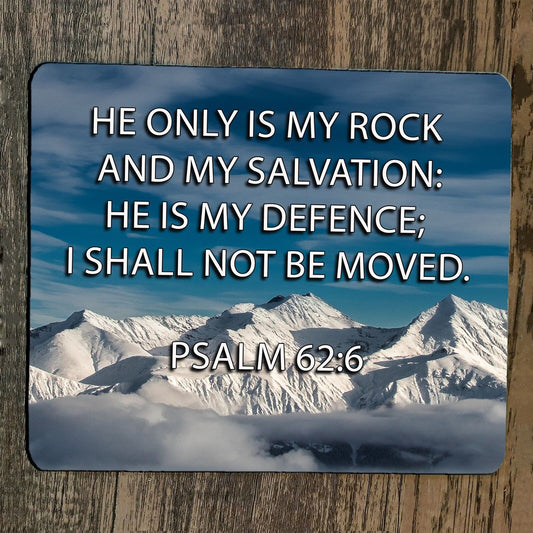 Mouse Pad Psalm 62:6 Bible Verse He Only is My Rock and Salvation