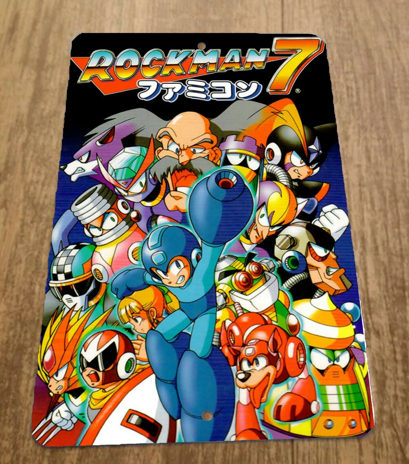 Rocketman 7 Mega Man Artwork 8x12 Metal Wall Sign Retro 80s Video Game Arcade
