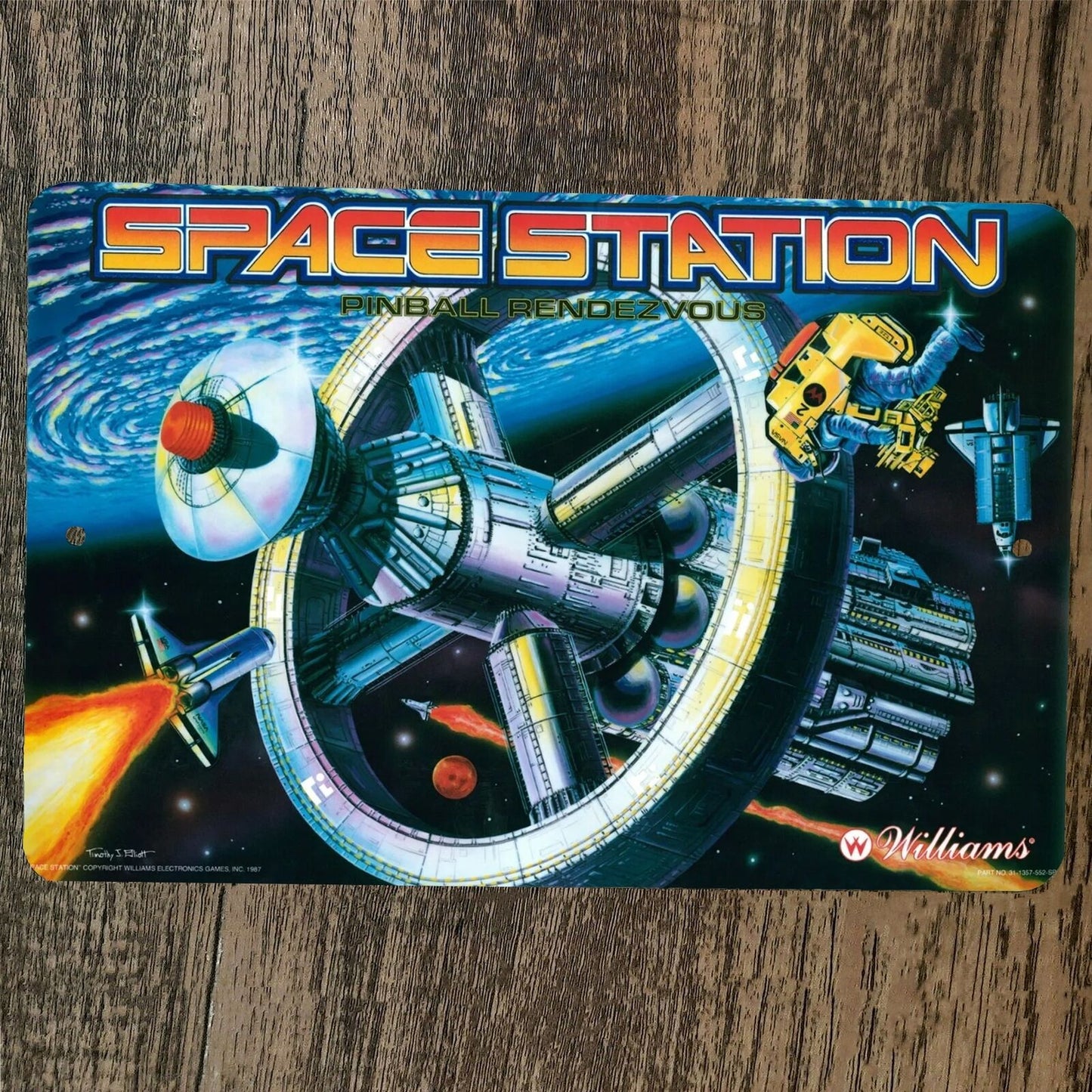 Space Station 8x12 Metal Wall Sign Video Game Poster