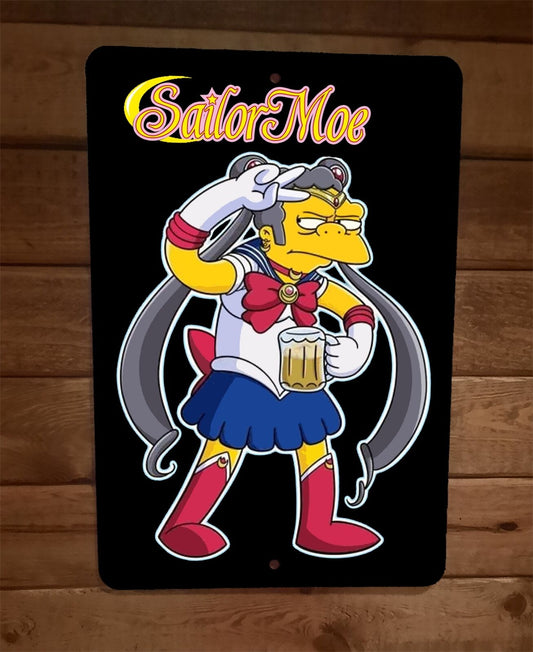 Sailor Moe Simpsons Moon Bartender 8x12 Metal Wall Sign