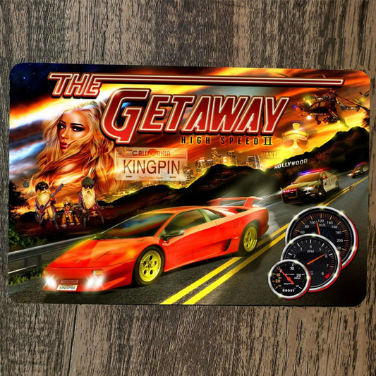 The Getaway High Speed 2 II 8x12 Metal Wall Sign Video Game Arcade Poster